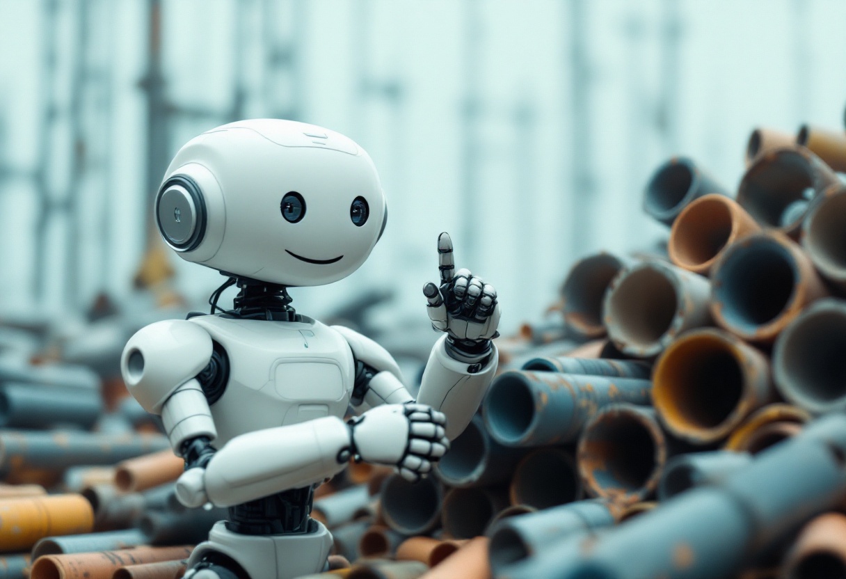 パイプを持つAIロボット